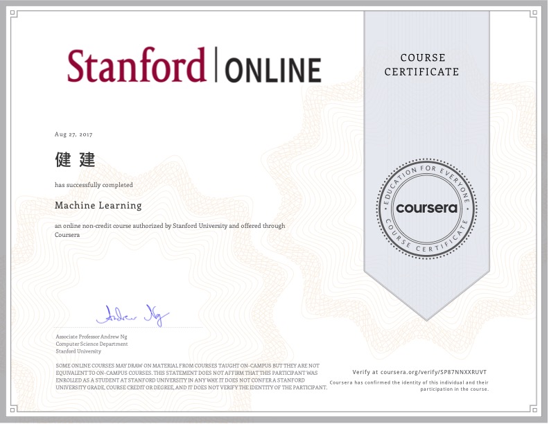 Click to view full size Machine Learning by Stanford Online